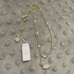 Elisa Multi Strand Necklace Gold Iridescent Drusy